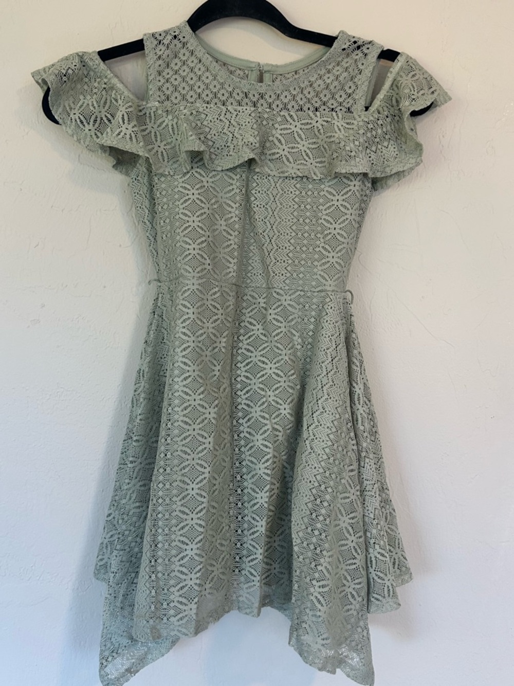 Knitworks girls size 7 sage dress Boho Look (1624)